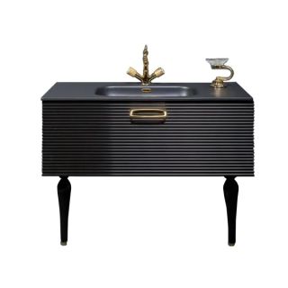 Тумба под раковину Armadi Art Vallessi Avangarde Linea 100см чёрный/хром 842-100-BCR